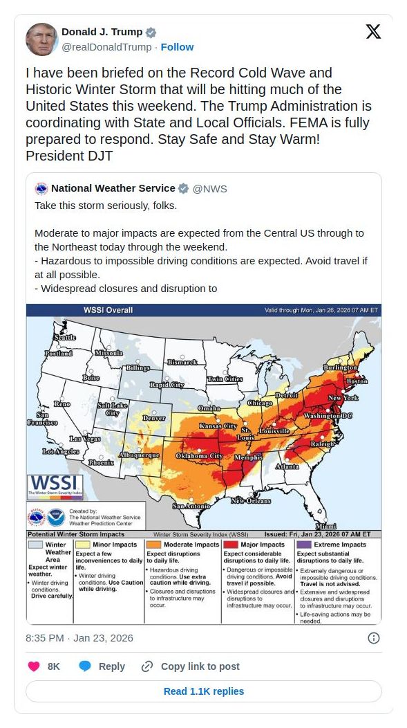 Post image from Donald Trump