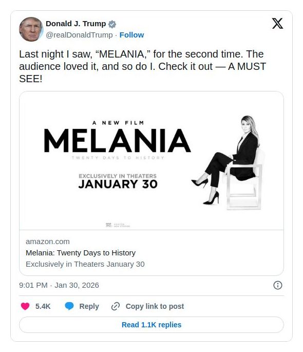 Post image from Donald Trump