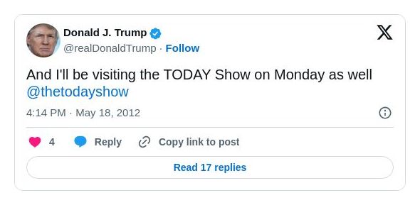 Post image from Donald Trump