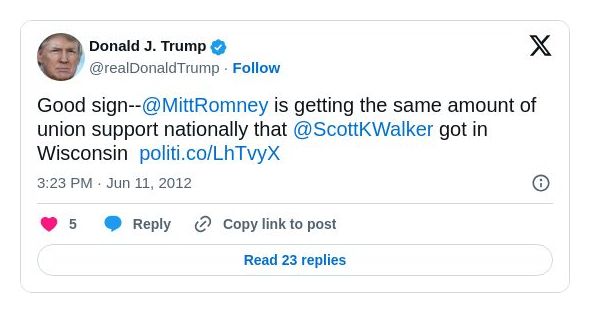 Post image from Donald Trump