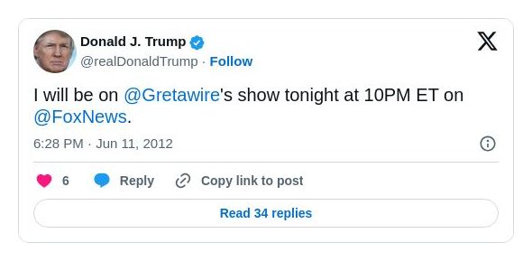 Post image from Donald Trump