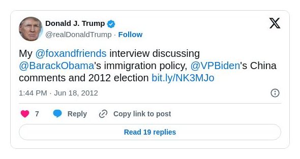 Post preview from Donald Trump