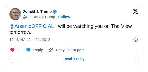 Post image from Donald Trump