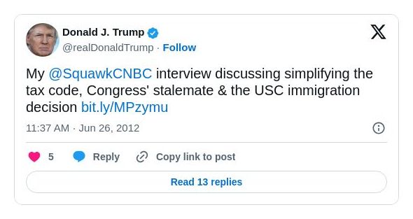 Post preview from Donald Trump