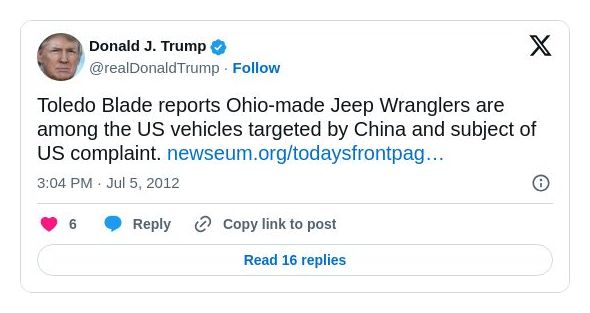 Post preview from Donald Trump