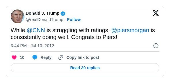 Post preview from Donald Trump