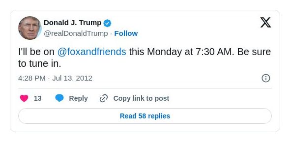 Post image from Donald Trump