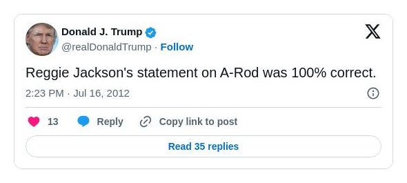 Post image from Donald Trump