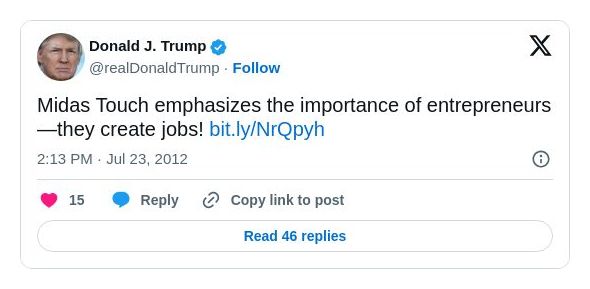 Post image from Donald Trump