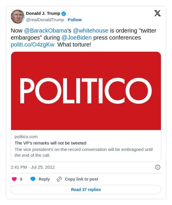 Post image from Donald Trump