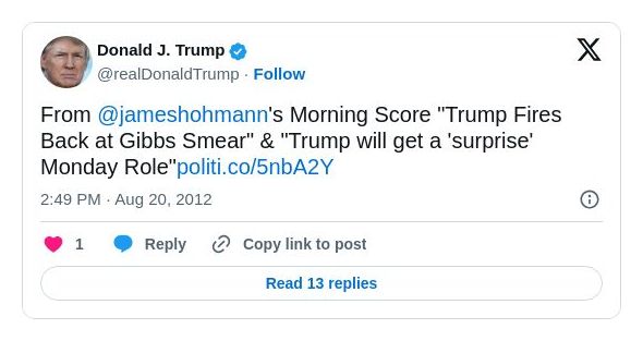 Post image from Donald Trump