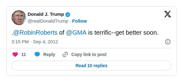 Post image from Donald Trump