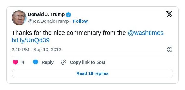 Post image from Donald Trump