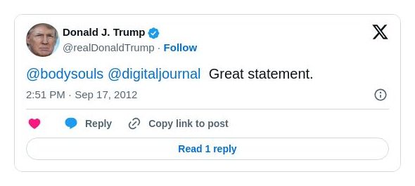 Post image from Donald Trump