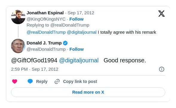 Post image from Donald Trump