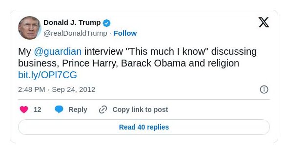 Post image from Donald Trump