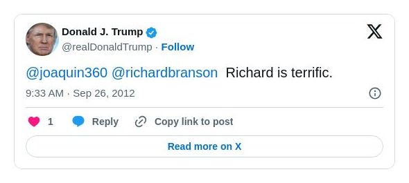 Post image from Donald Trump