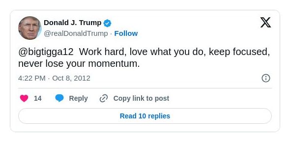 Post image from Donald Trump