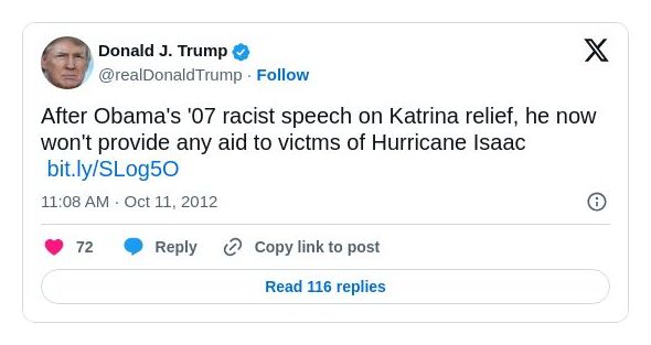 Post image from Donald Trump