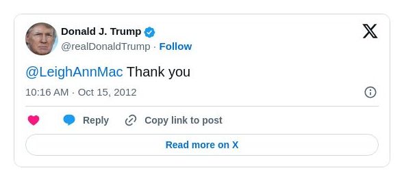 Post image from Donald Trump