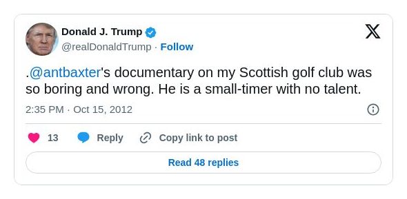 Post image from Donald Trump