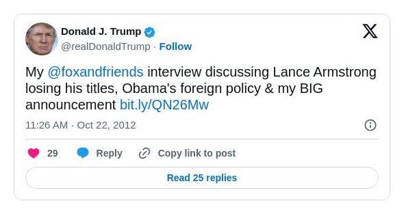 Post image from Donald Trump