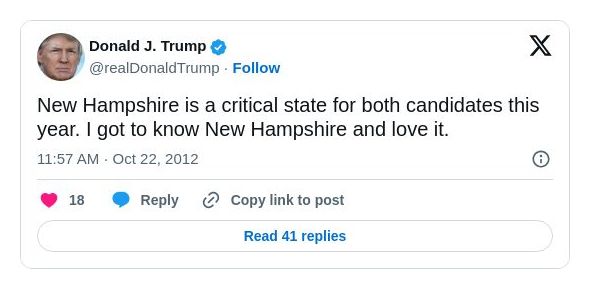 Post image from Donald Trump