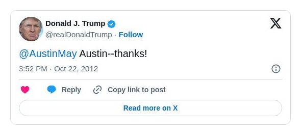 Post image from Donald Trump