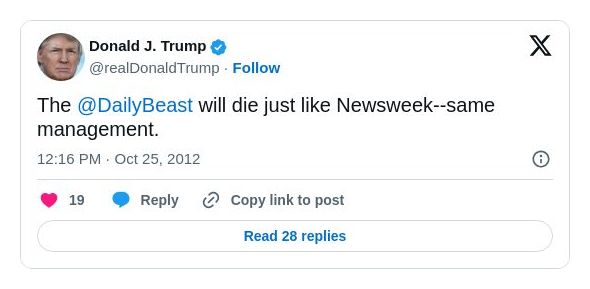 Post image from Donald Trump