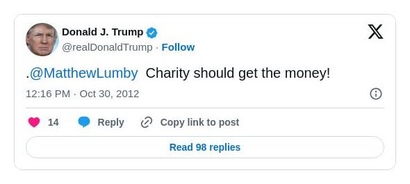 Post image from Donald Trump