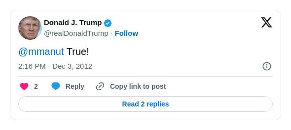 Post image from Donald Trump