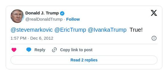 Post image from Donald Trump