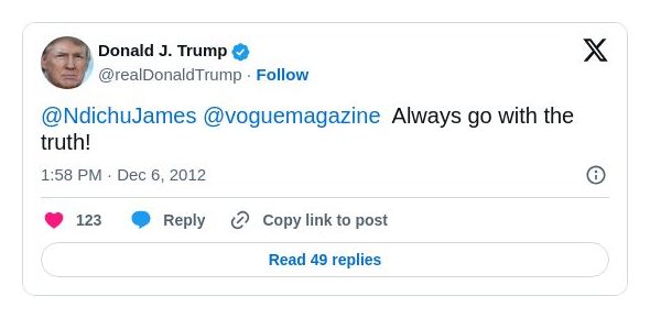 Post image from Donald Trump