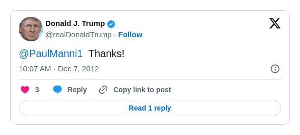 Post image from Donald Trump