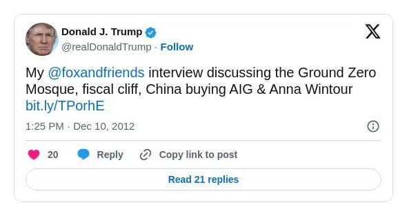 Post preview from Donald Trump