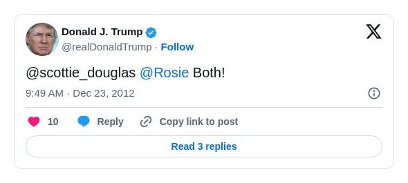 Post image from Donald Trump