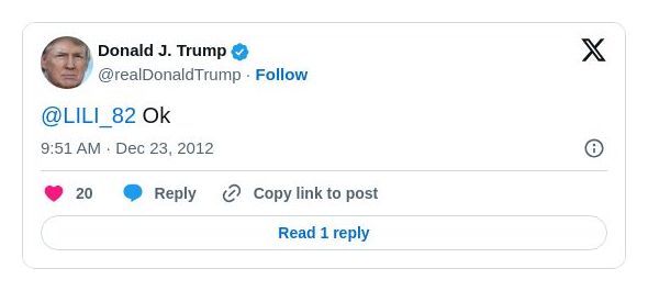 Post image from Donald Trump