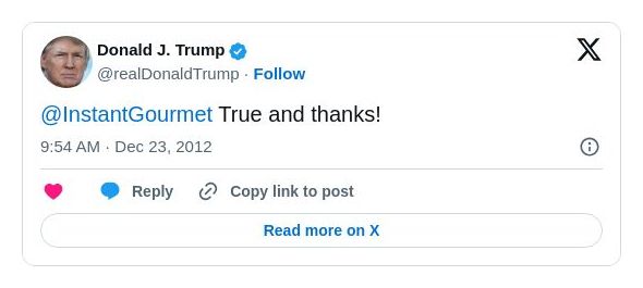 Post image from Donald Trump