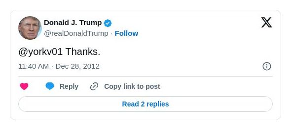 Post image from Donald Trump