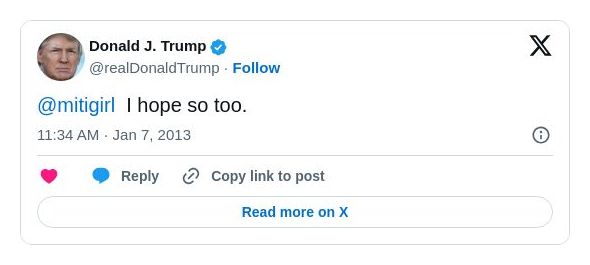 Post image from Donald Trump