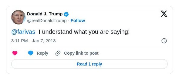 Post image from Donald Trump