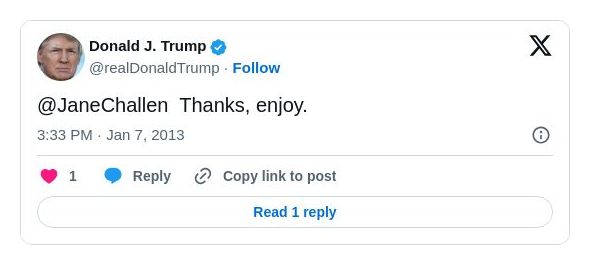 Post image from Donald Trump