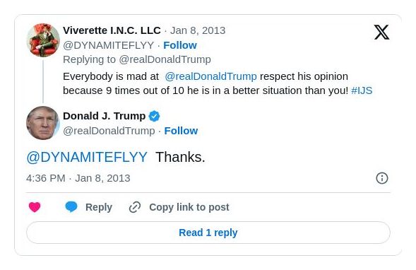 Post image from Donald Trump