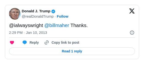 Post image from Donald Trump