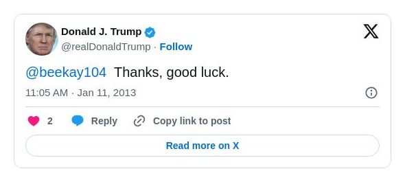 Post image from Donald Trump