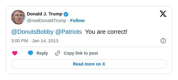 Post image from Donald Trump