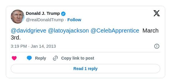 Post image from Donald Trump