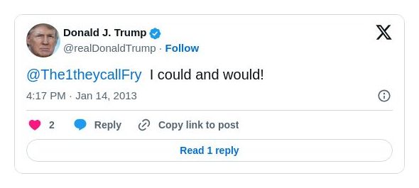 Post image from Donald Trump