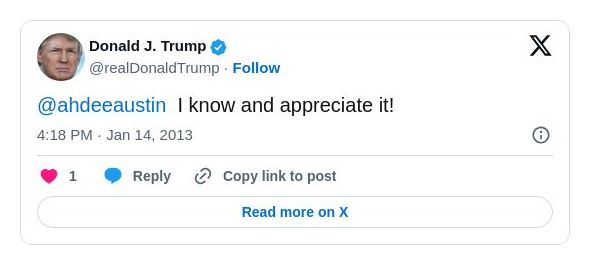 Post image from Donald Trump