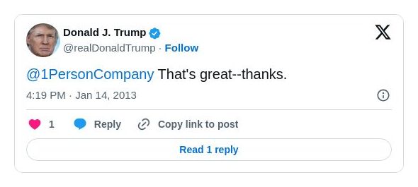 Post image from Donald Trump